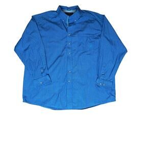 Ariat Pro size XXL shirt button down blue plaid front pocket business casual
